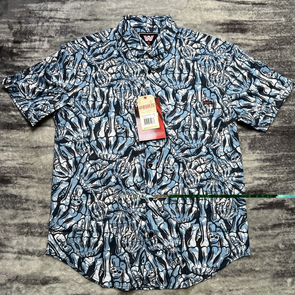 NWT RSVLTS x Stone Cold Steve Austin Kunuflex Button-Down Mens Medium WWE Shirt